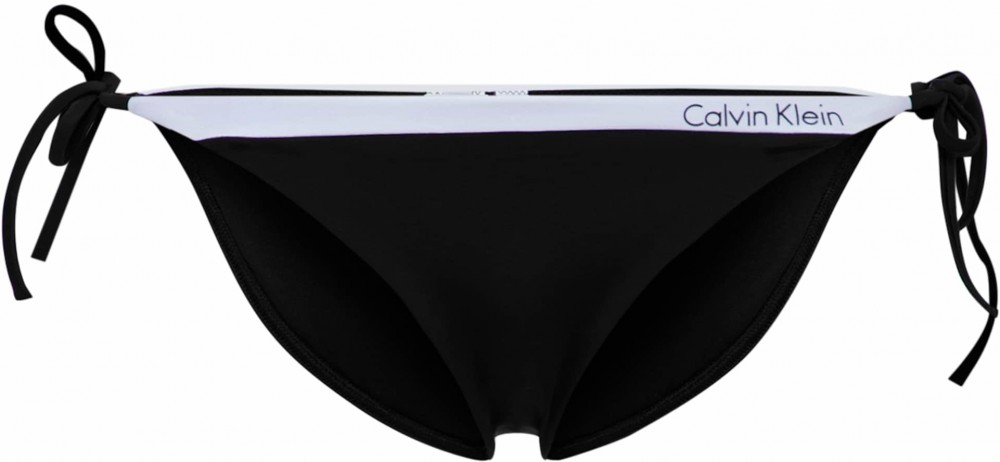 Calvin Klein Swimwear Bikini nadrágok 'STRING SIDE TIE'  fekete / fehér