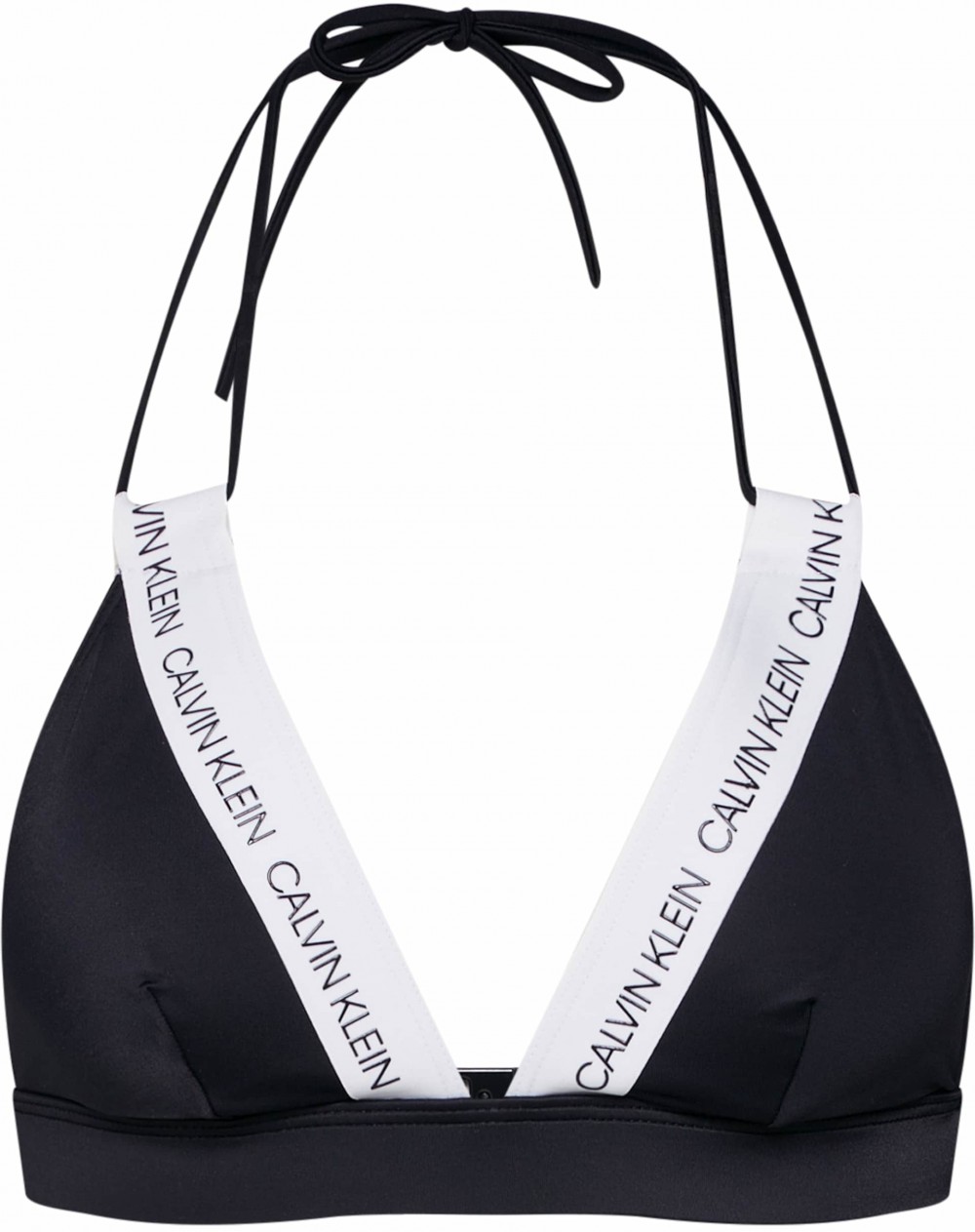 Calvin Klein Swimwear Bikini felső 'FIXED TRIANGLE-RP'  fekete / fehér