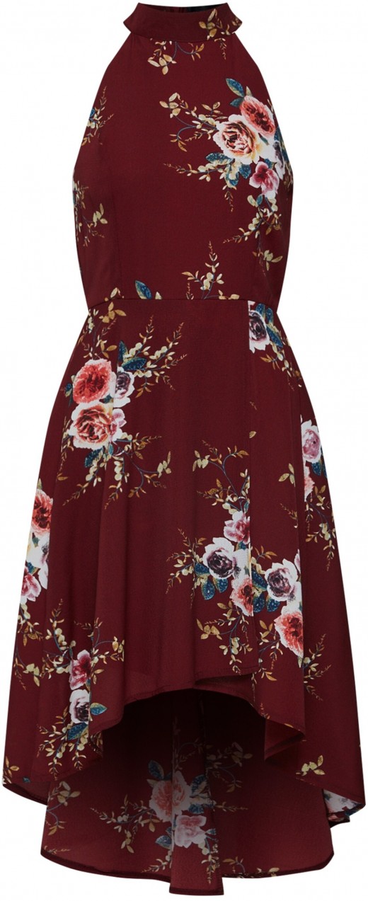 Koktélruhák 'HIGHNECK HIGH LOW DRESS' Mela London Burgundi Vörös Mela London