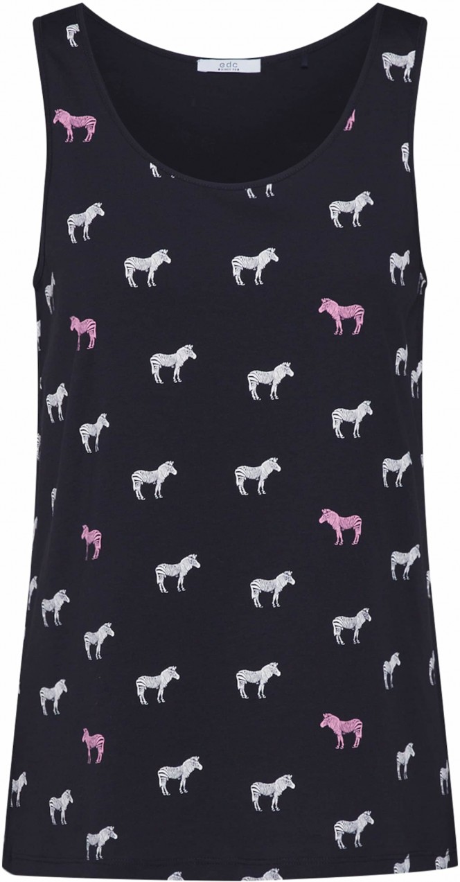 EDC BY ESPRIT Top  rózsaszín / fekete / fehér