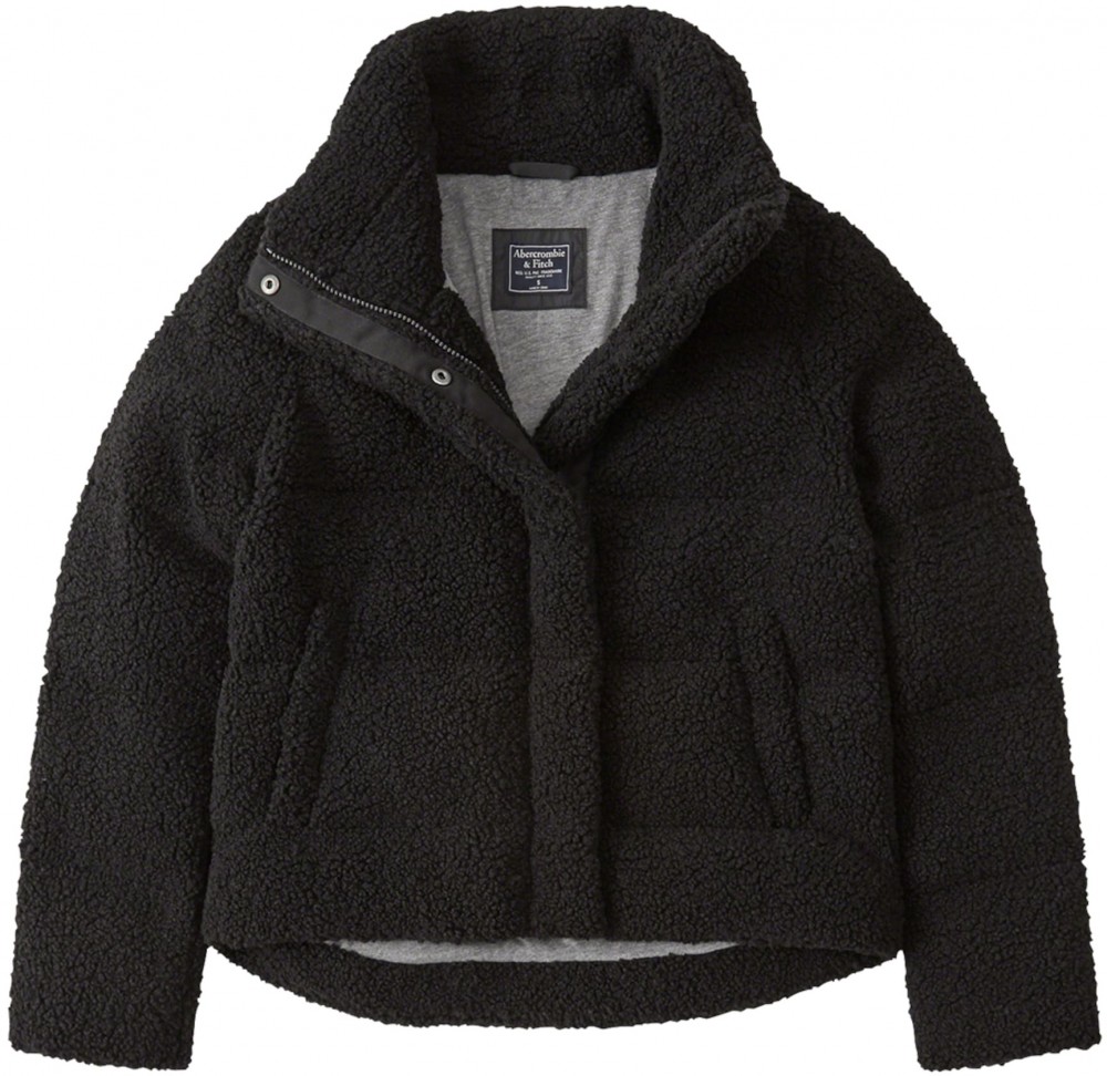 Téli dzseki 'BTS18-ELEVATED FASHION PUFFER' Abercrombie & Fitch Fekete Abercrombie & Fitch