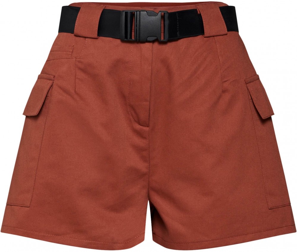 Missguided Nadrág 'Short Shorts With Pocket Detailing and Black Belt'  barna / fekete