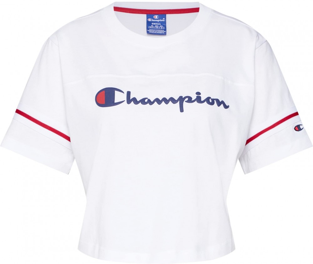 Póló 'Rochester Crop' Champion Authentic Athletic Apparel Tengerészkék / Piros / Fehér Champion Authentic Athletic Apparel