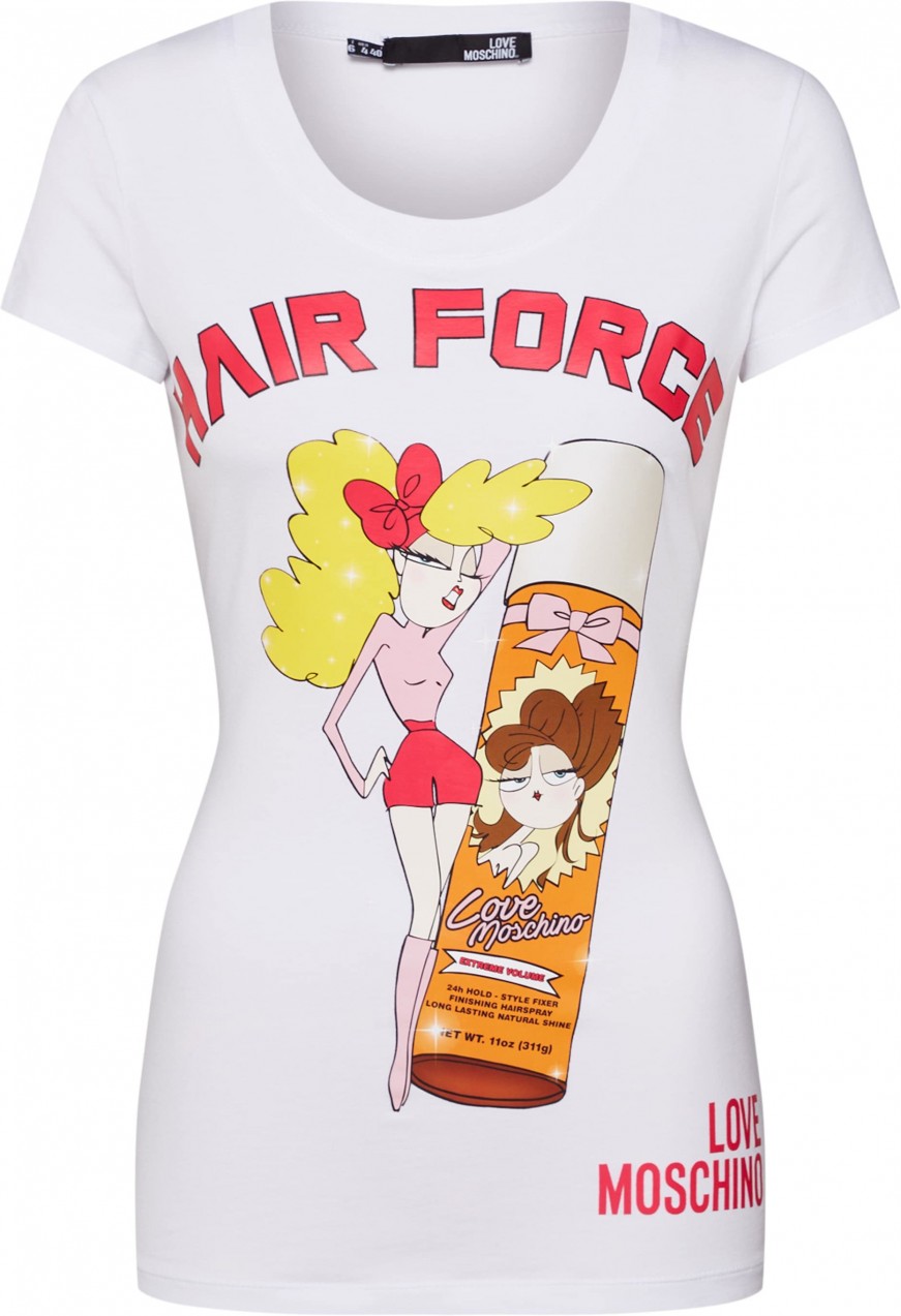 Love Moschino Póló 'MAGLIETTA M/C ST HAIR FORCE'  fehér