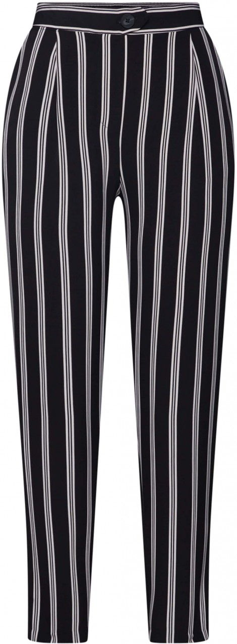 NEW LOOK Élére vasalt nadrágok 'JE SEB Stripe'  fekete / fehér