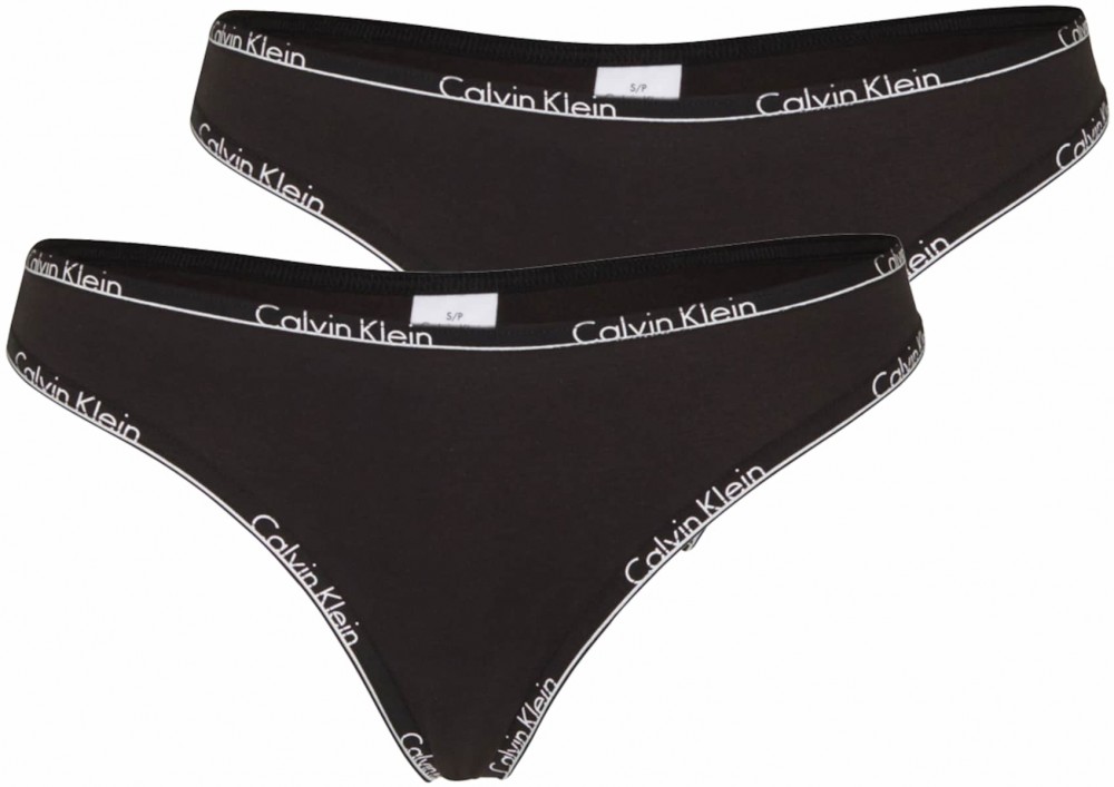 String bugyik 'Thong 2PK' Calvin Klein Underwear Fekete Calvin Klein Underwear