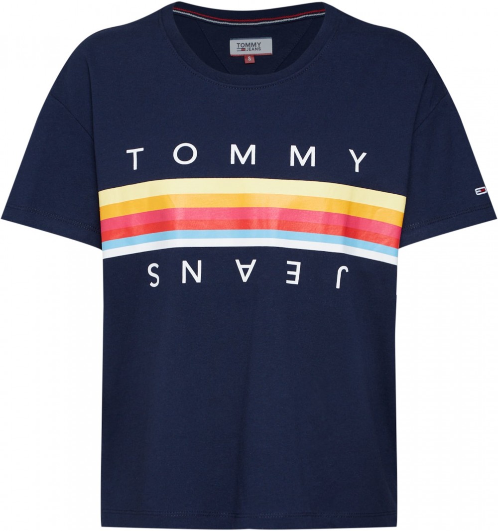 Póló 'Multicolor Line' Tommy Jeans Tengerészkék / Sárga / Piros Tommy Jeans