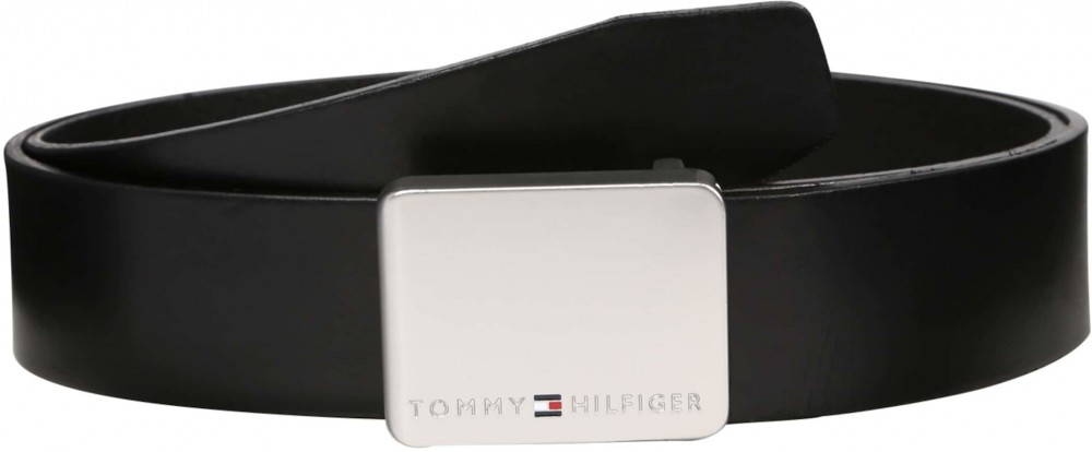 TOMMY HILFIGER Övek 'PLAQUE MODERN REV LEATHER  3.5'  fekete