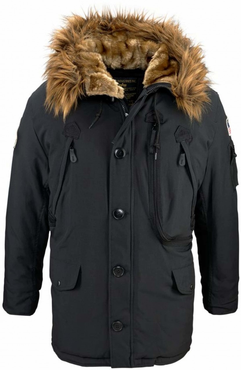 ALPHA INDUSTRIES Téli parka 'Polar'  piros / fekete / fehér