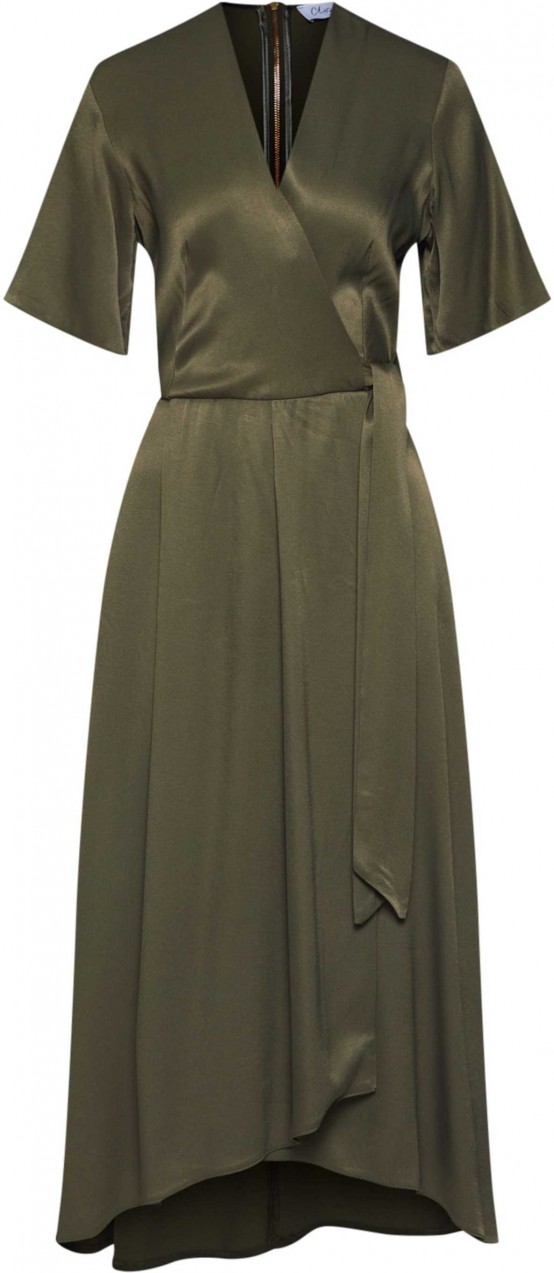 Closet London Nyári ruhák 'Closet Pleated Wrap Dress'  khaki