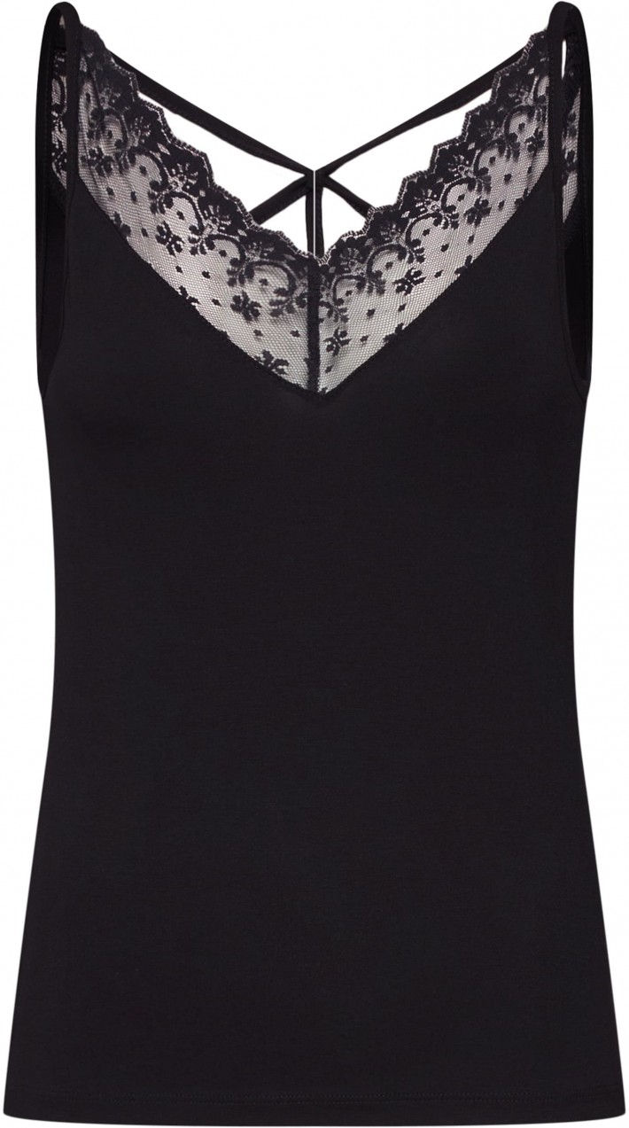 ONLY Top 'ODELINA LACE DETAIL SINGLET JRS'  fekete