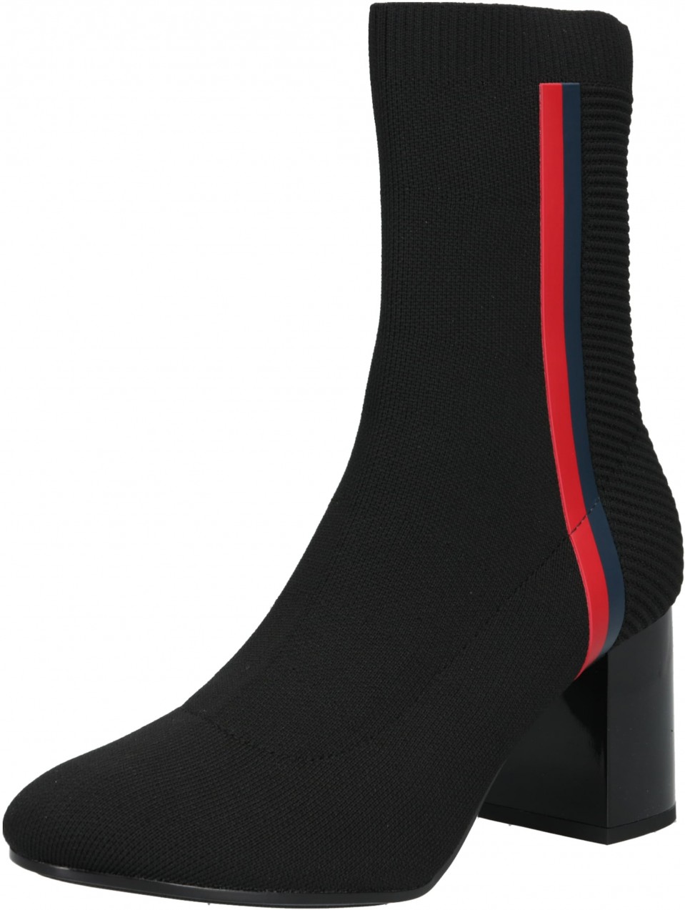 TOMMY HILFIGER Csizma 'Knotted Heeled Boot'  világospiros / fekete