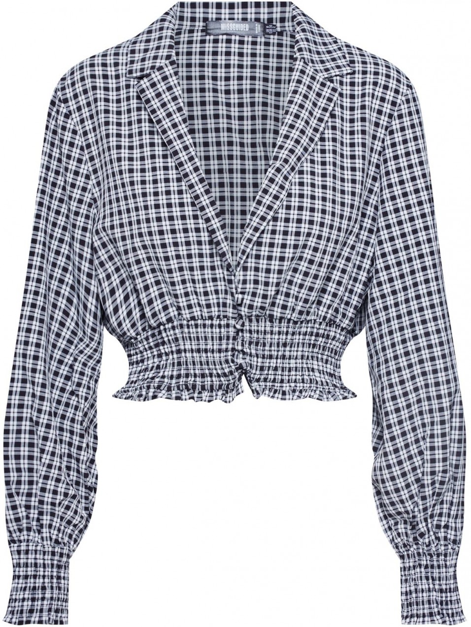 Missguided Blúz 'Check collared'  fekete