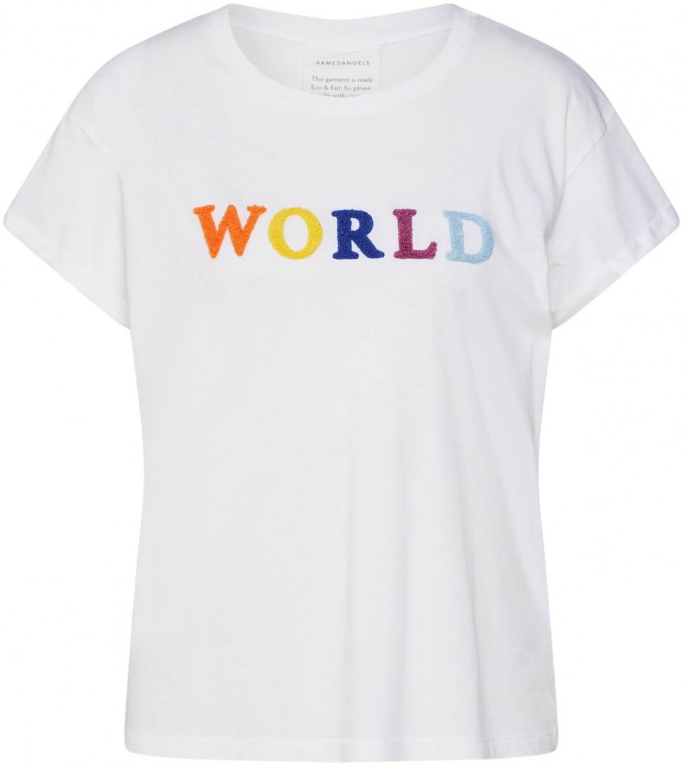 ARMEDANGELS Póló 'NAALIN WORLD'  vegyes színek / fehér