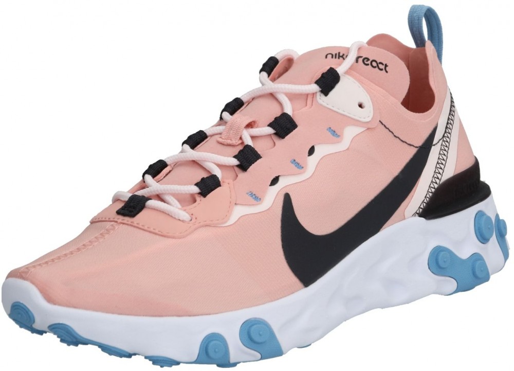 Nike Sportswear Rövid szárú edzőcipők 'React 55'  rózsaszín / fekete / fehér