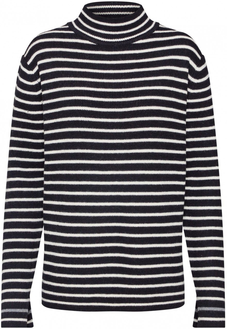 Calvin Klein Pulóver 'BRETON MOCK'  bézs / fekete