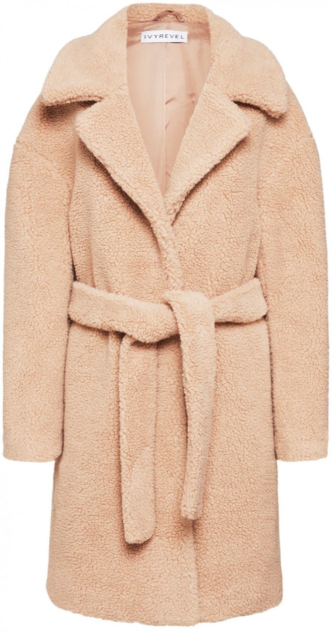 IVYREVEL Átmeneti kabátok 'BELTED TEDDY COAT'  bézs
