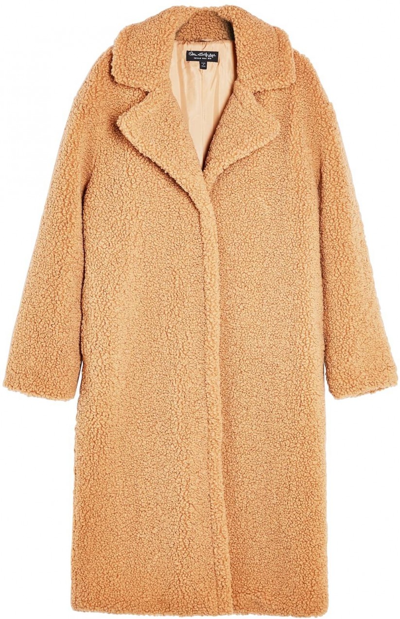 Miss Selfridge Átmeneti kabátok 'MAXI TEDDY'  barna