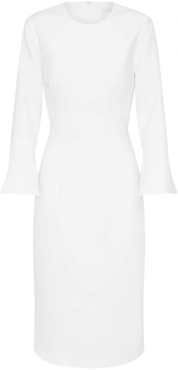 IVY & OAK Ruha 'Trumpet Sleeve Dress'  fehér