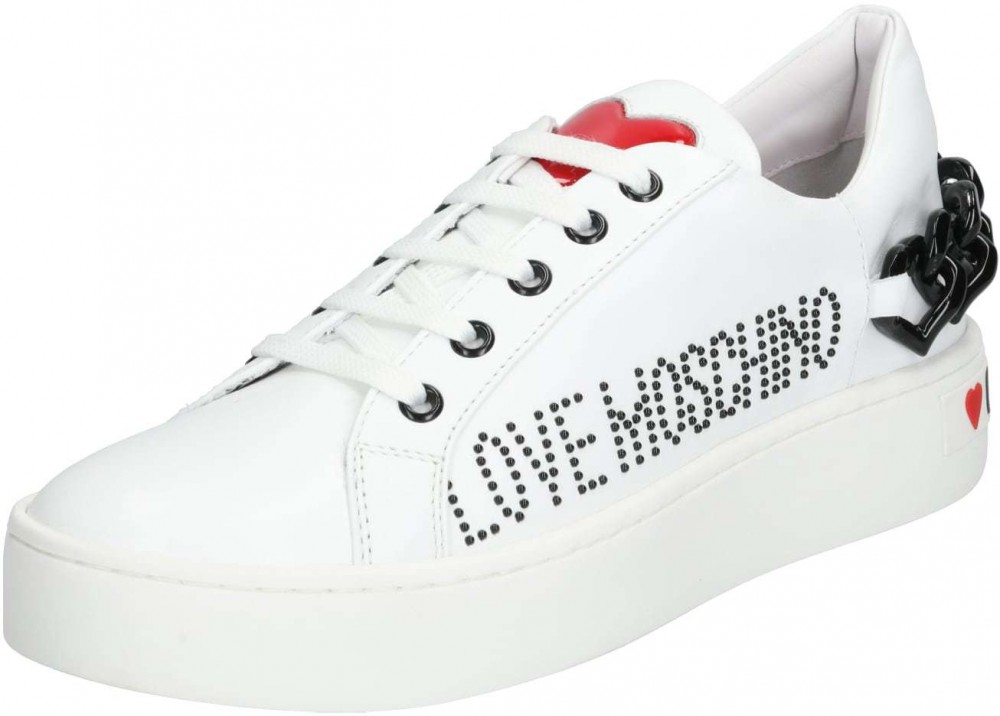 Love Moschino Rövid szárú edzőcipők 'JA1552'  fehér