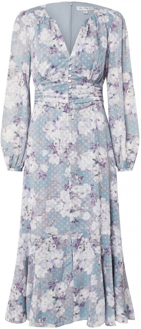 Forever New Nyári ruhák 'RENEE DOBBY MIDI DRESS'  fehér / világoskék