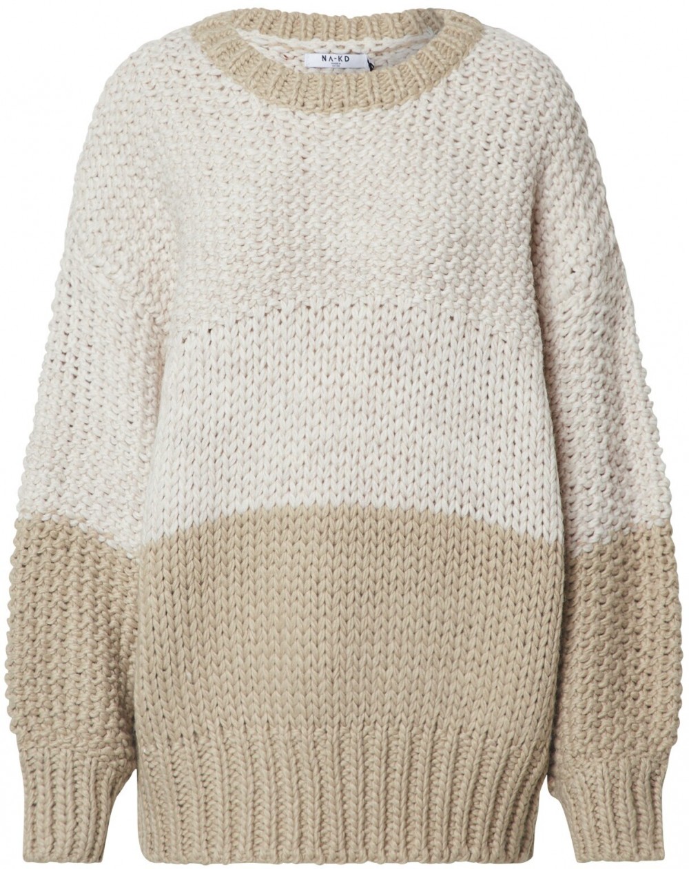 NA-KD Pulóver 'two coloured heavy knitted sweater'  fehér