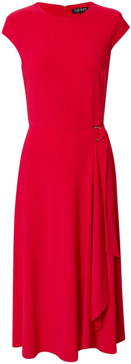 Lauren Ralph Lauren Estélyi ruhák 'FRAN-CAP SLEEVE-DAY DRESS'  piros