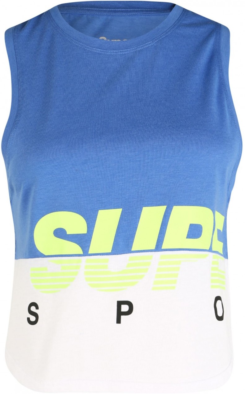 Superdry Sport top  citromzöld / szürke melír / kék
