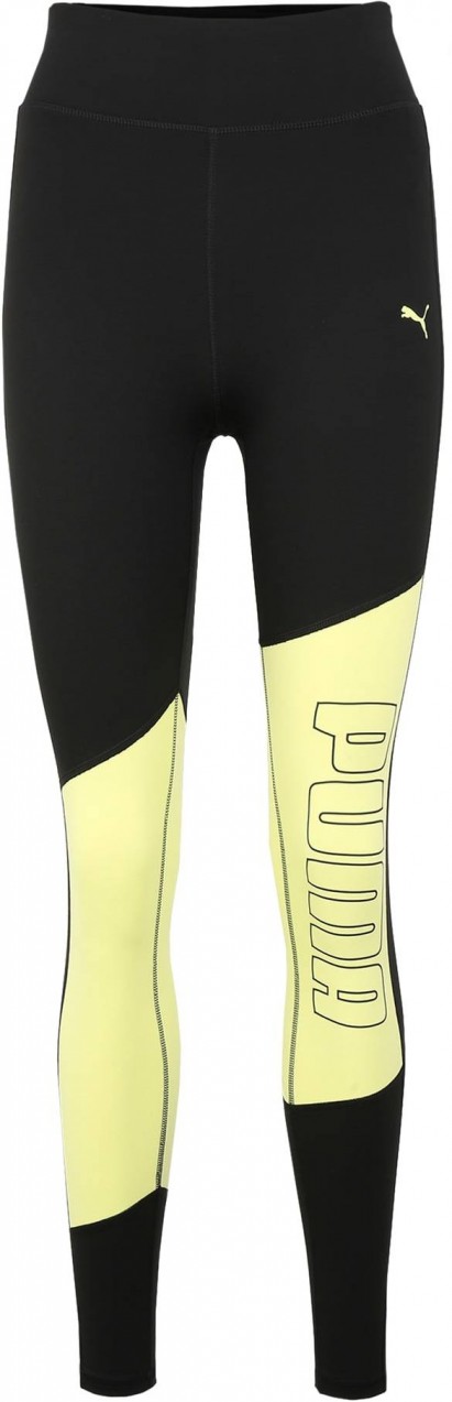 PUMA Sportnadrágok  fekete / neonsárga