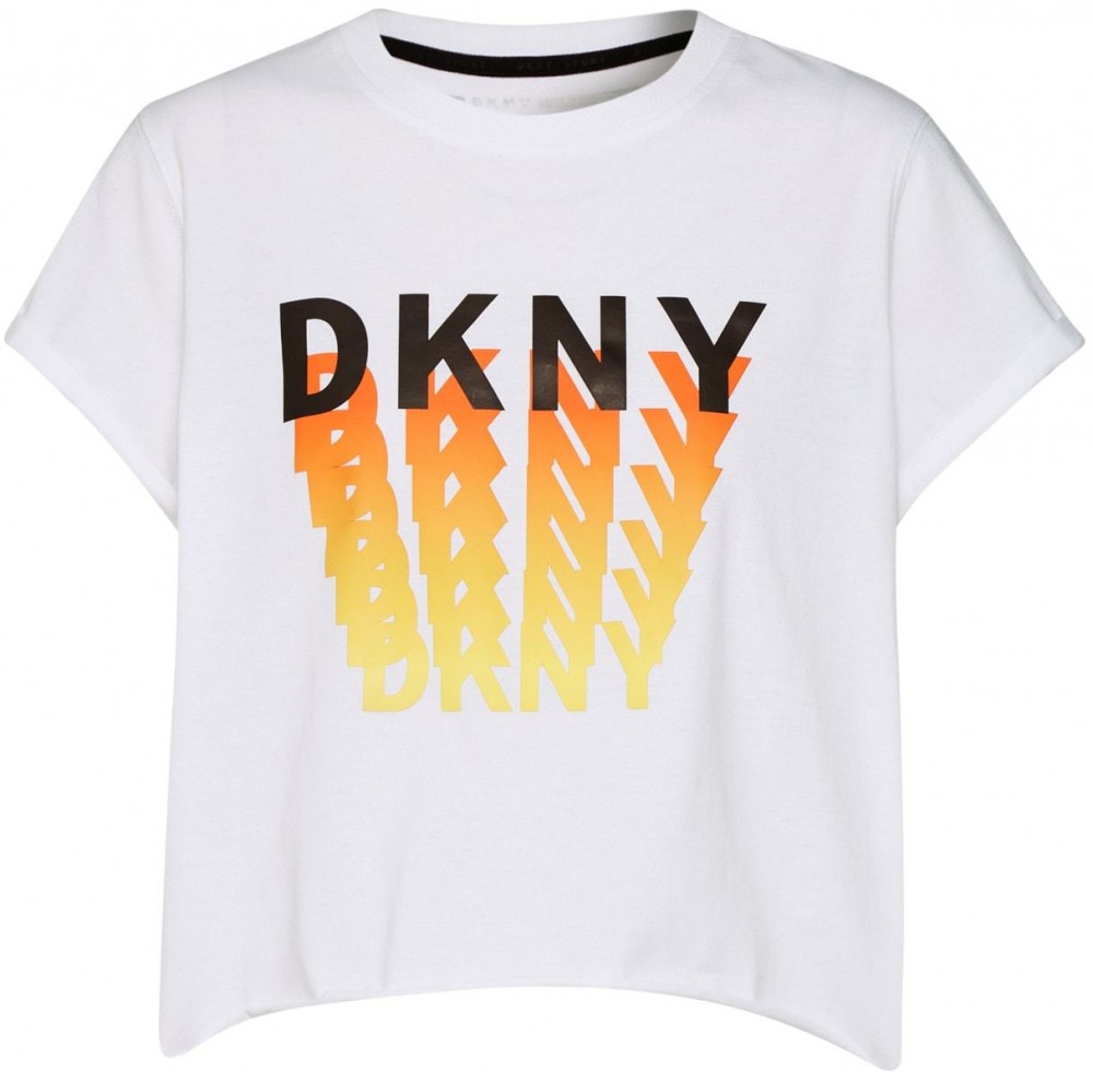 DKNY Performance Póló  fekete / fehér / narancsvörös