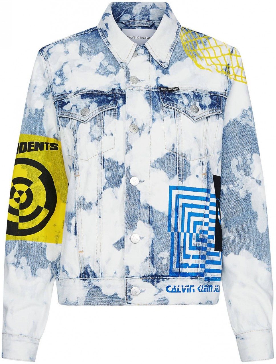 Calvin Klein Jeans Átmeneti dzseki  kék farmer / fehér / sárga