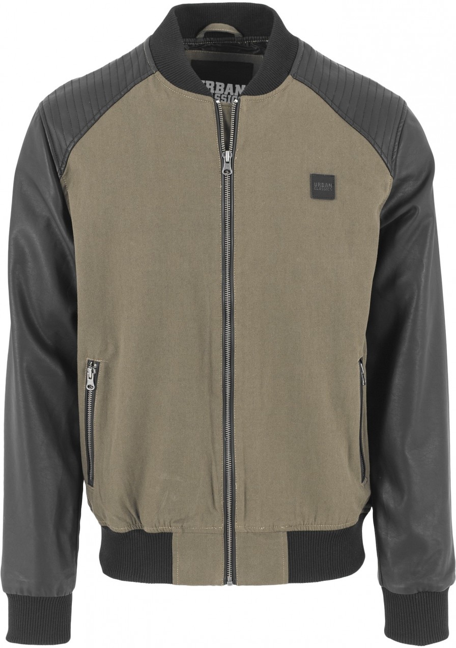 Urban Classics Átmeneti dzseki  khaki / fekete