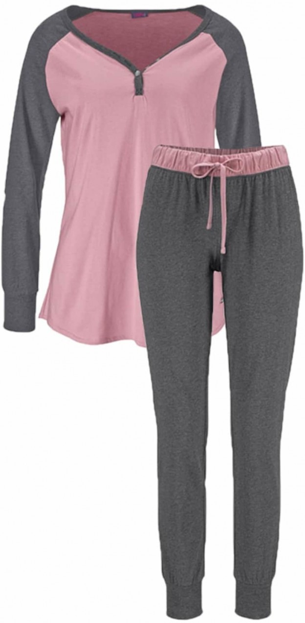BUFFALO Pizsama  szürke / rózsaszín
