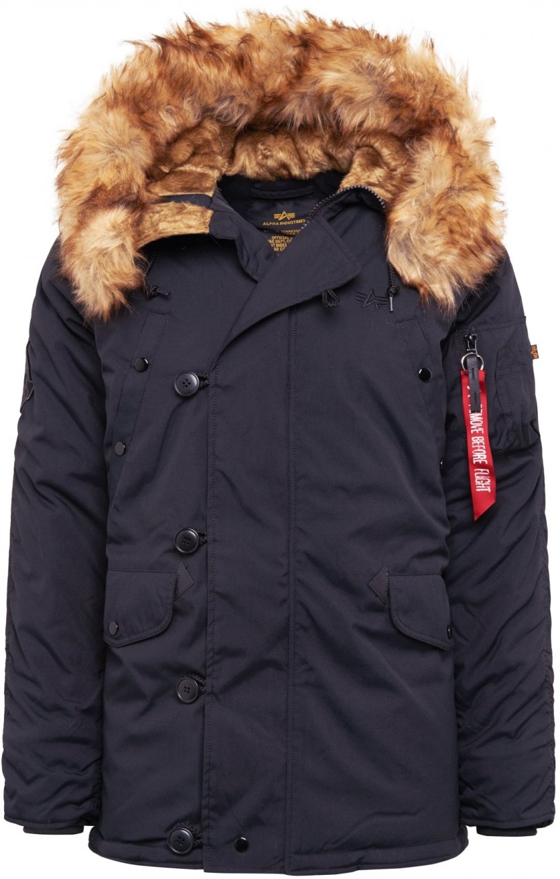 ALPHA INDUSTRIES Téli parka 'Explorer'  barna melír / fekete
