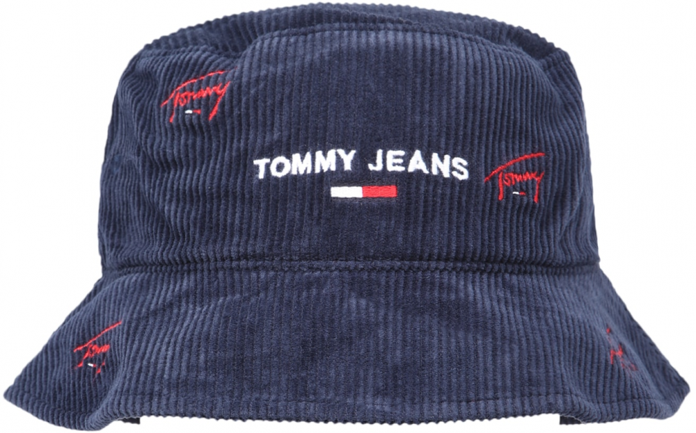 Tommy Jeans Kalap 'TJW SPORT BUCKET CORDUROY'  piros / sötétkék / fehér