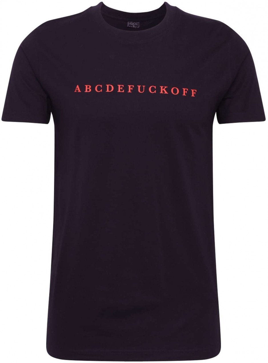 Mister Tee Póló 'ABC'  kárminvörös / fekete