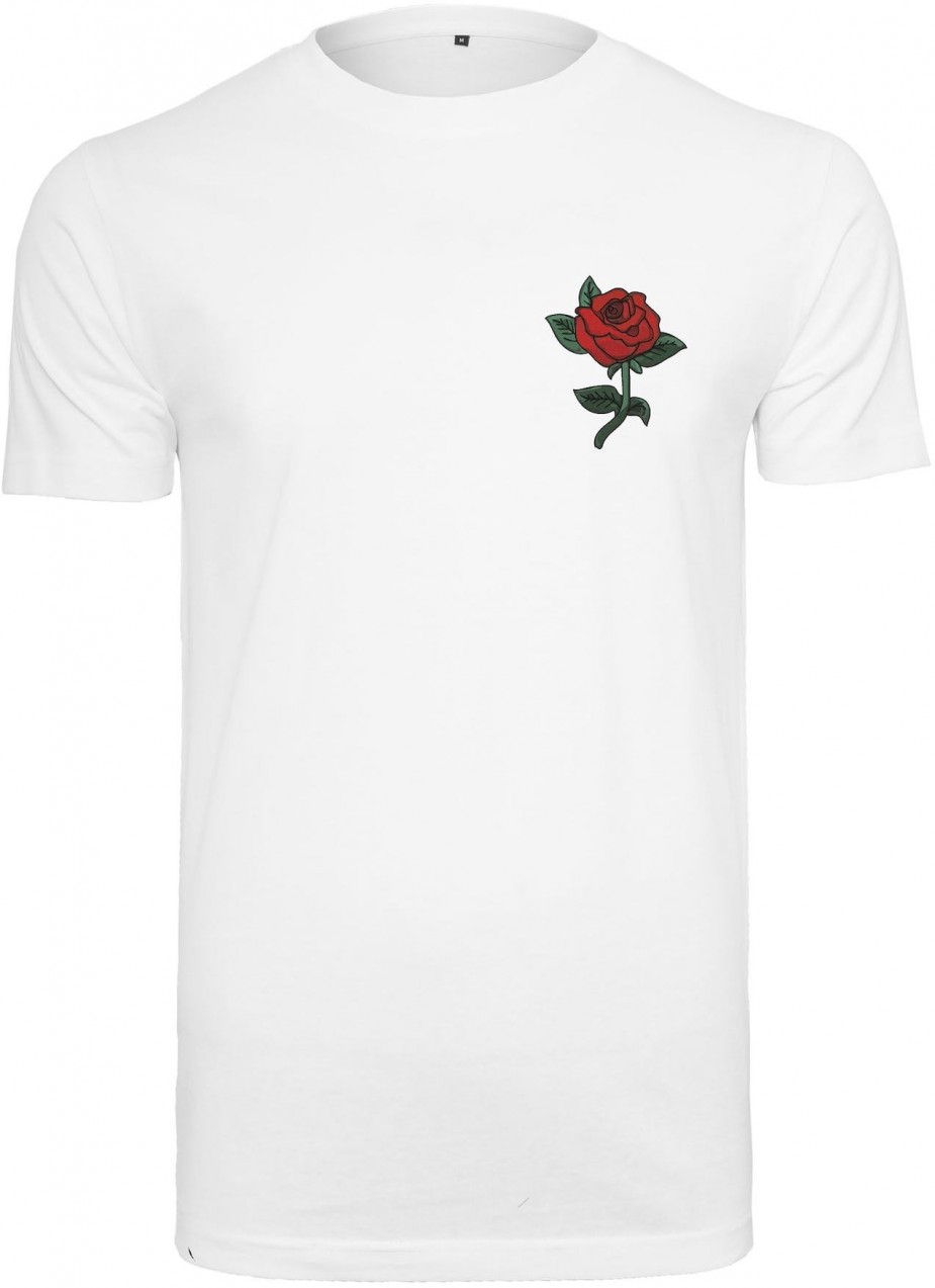 Mister Tee Póló 'Rose'  smaragd / világospiros / fehér