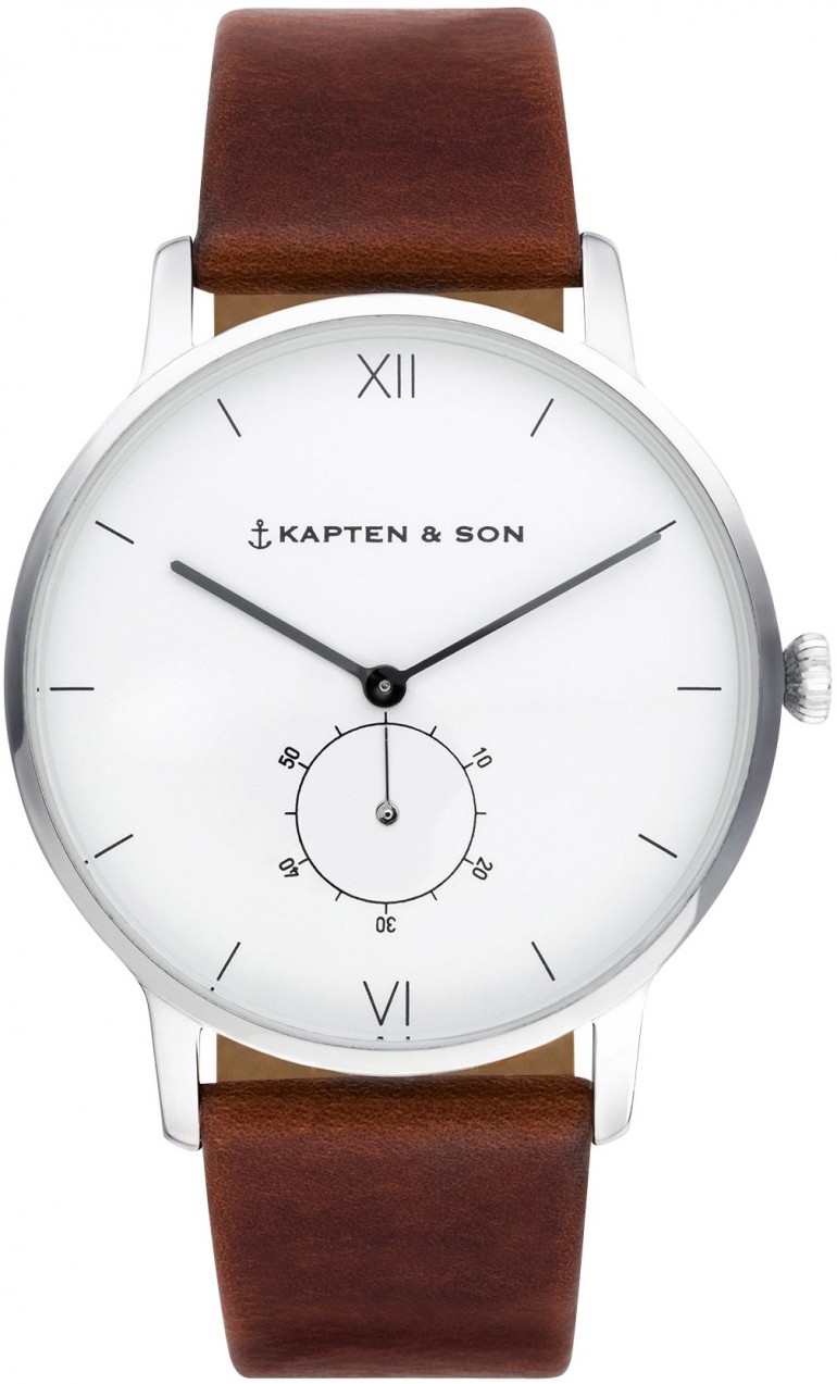 Kapten & Son Analóg órák 'Heritage'  ezüst / barna