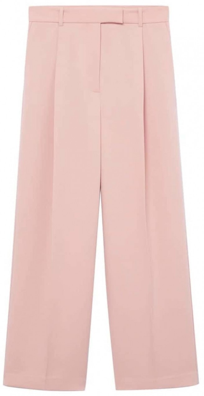 MANGO Élére vasalt nadrágok  világos-rózsaszín