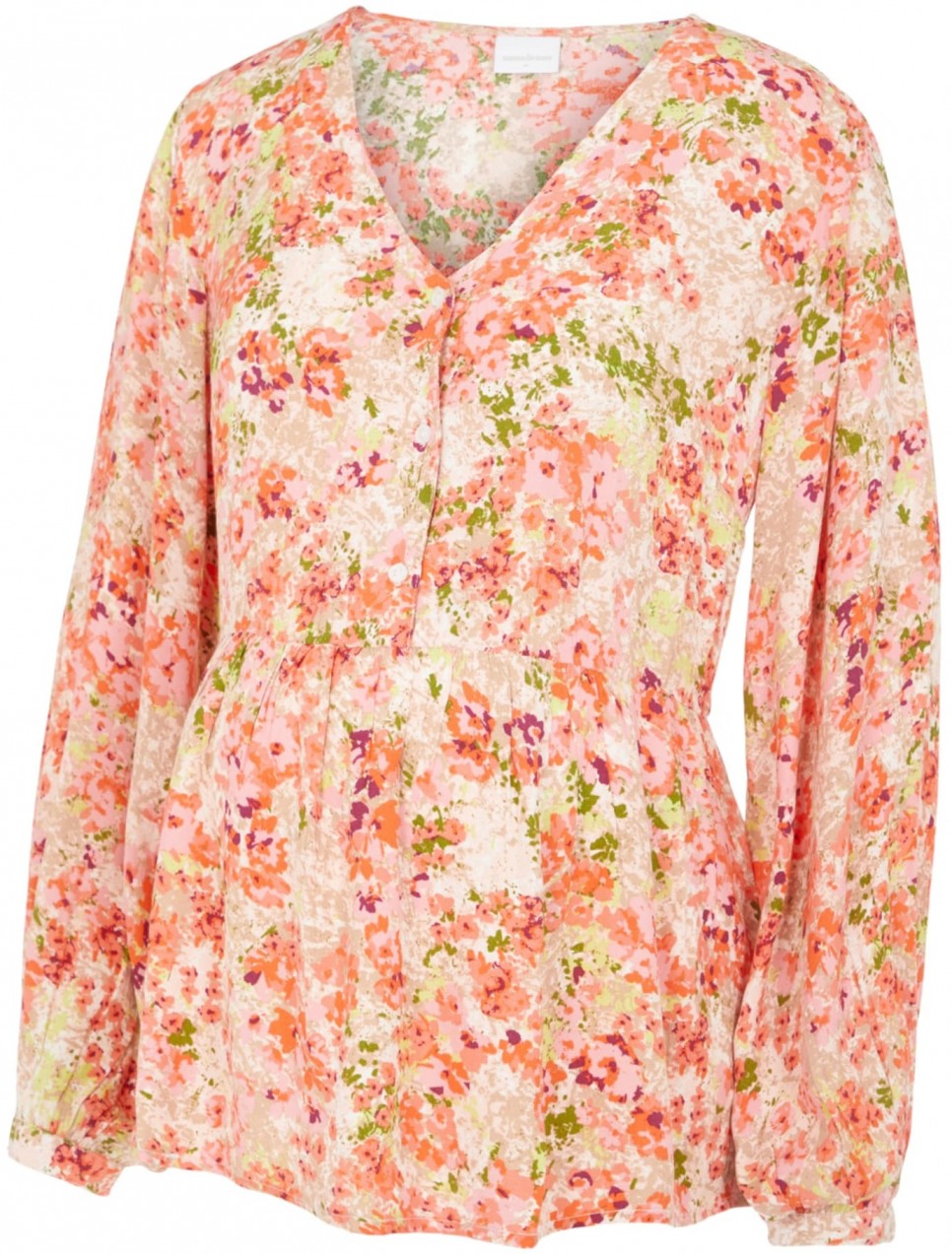 MAMALICIOUS Blúz 'Anya'  krém / zöld / sárgabarack / rózsa