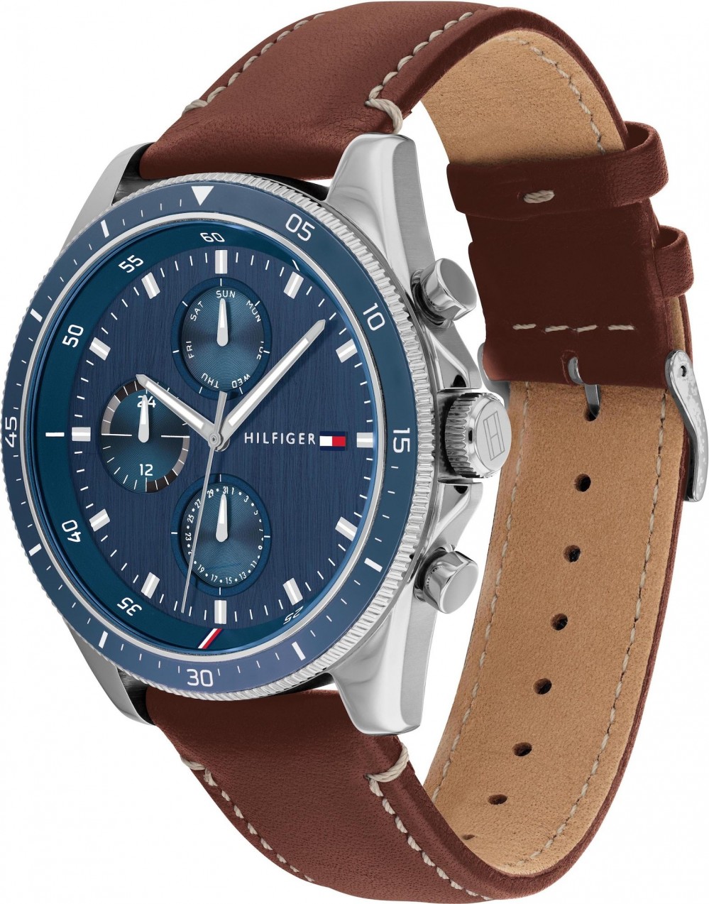 TOMMY HILFIGER Analóg órák  kék / barna / ezüst