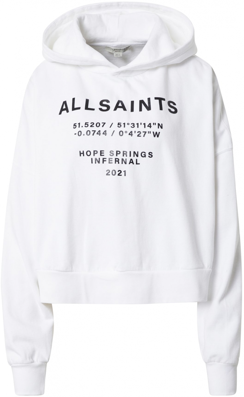 AllSaints Tréning póló  fehér / fekete