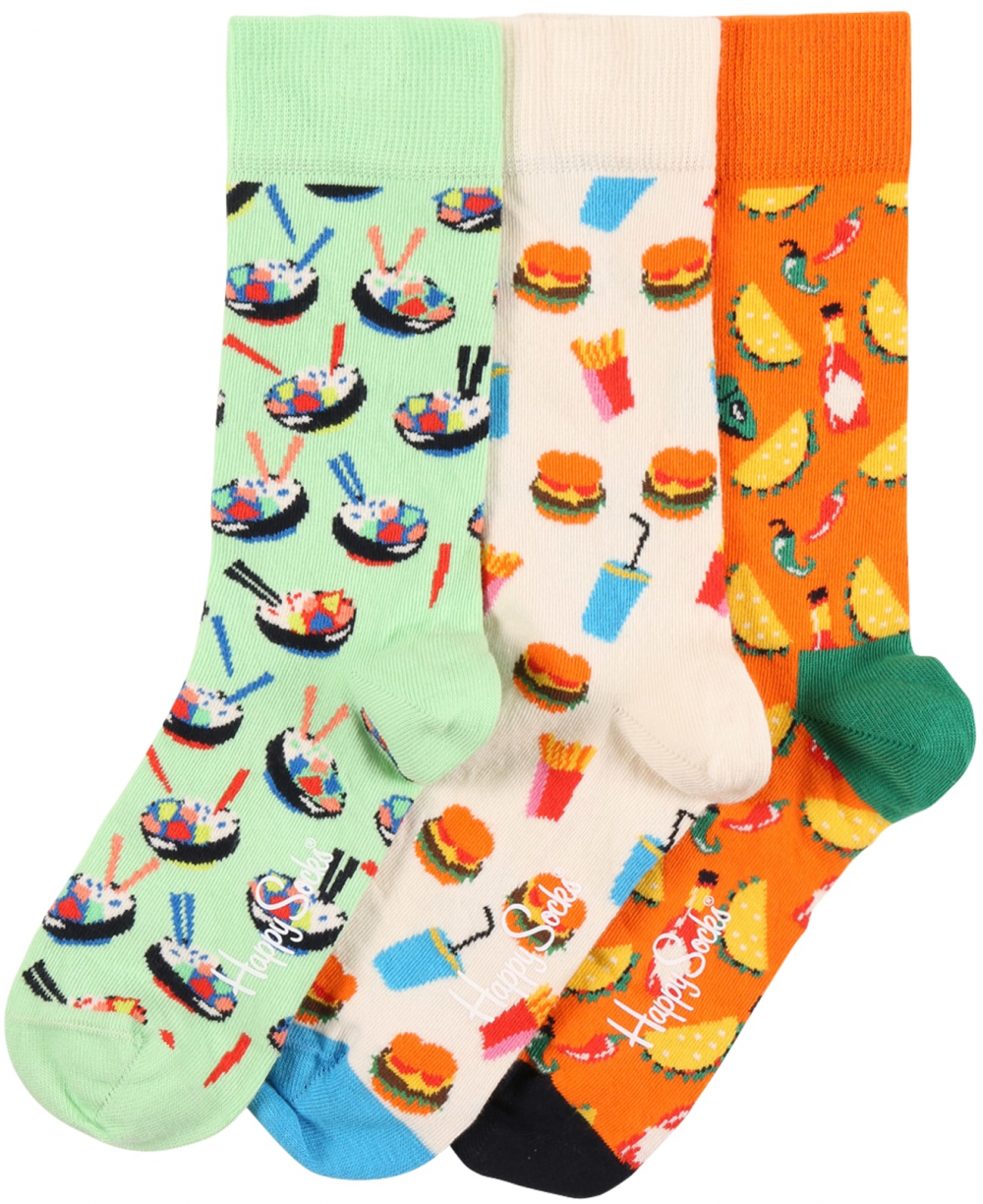 Happy Socks Zokni 'Food Lover'  világoszöld / sötét narancssárga / bézs / kék