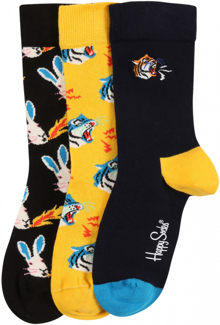 Happy Socks Zokni 'Tiger'  sárga / éjkék / vegyes színek