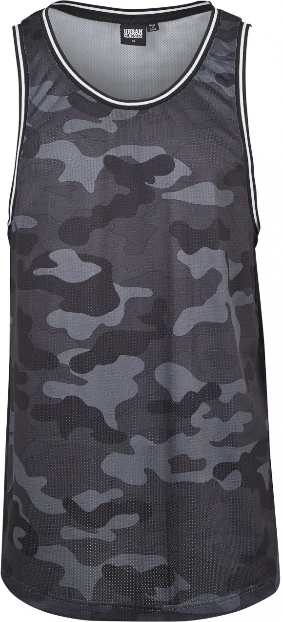 Urban Classics Póló 'Camo Mesh'  szürke / sötétszürke / fekete