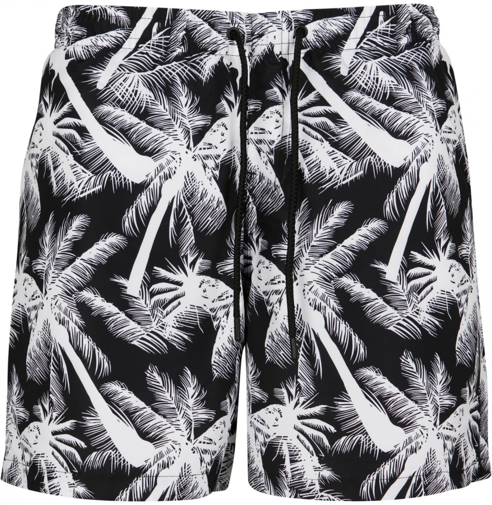 Urban Classics Rövid fürdőnadrágok  fekete / fehér