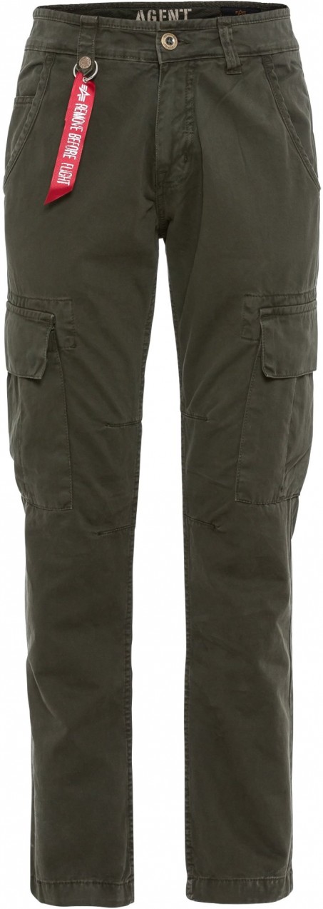 ALPHA INDUSTRIES Cargo nadrágok 'Agent'  khaki / piros / fehér