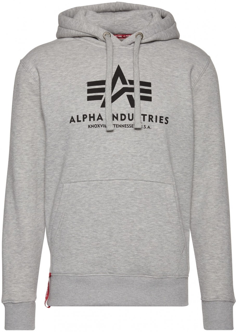 ALPHA INDUSTRIES Pulóver  szürke melír / vérvörös / fekete