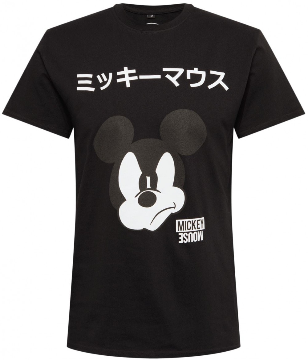 Mister Tee Póló 'Mickey Japanese'  bazaltszürke / fekete / fehér
