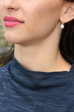 JwL Luxury Pearls Aranyozott függő  ezüst fülbevaló igazgyönggyel JL0411   galéria